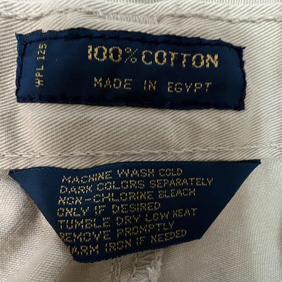 Vintage Chaps Ralph Lauren Chino Shorts Pleated Beige Cotton Mens Size 40 - Picture 6 of 6